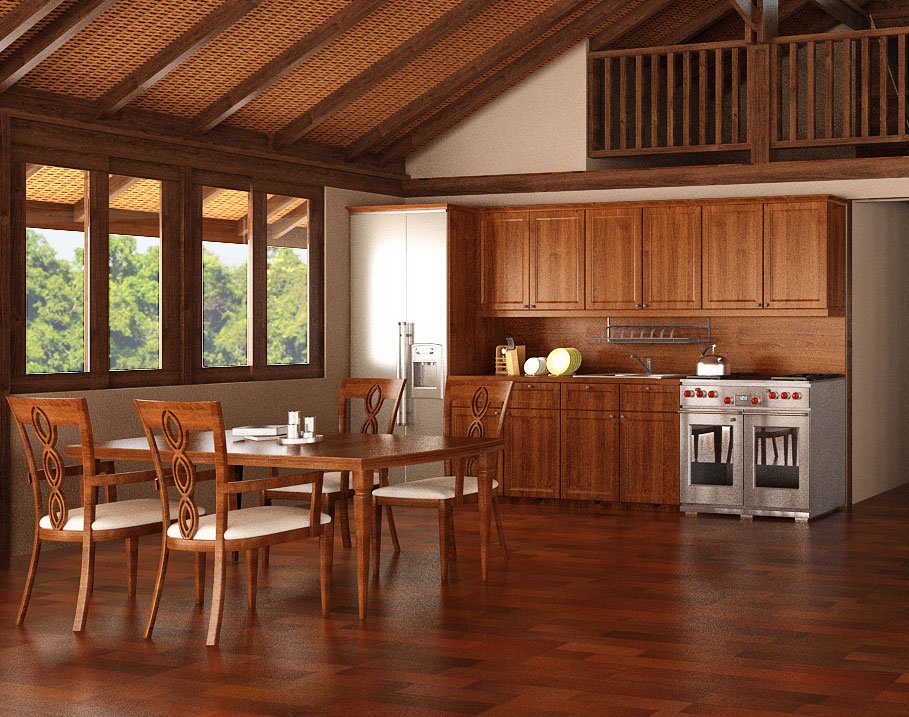 Quality Teak Wooden Kitchen Cabinets - Teak Bali